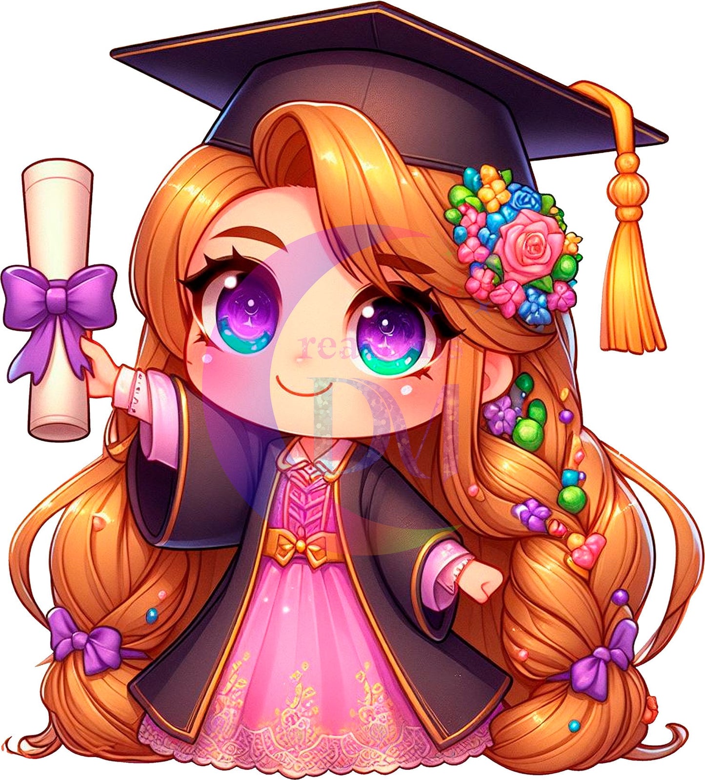 Graduation cartoon - RAPUNZEL DTF 02
