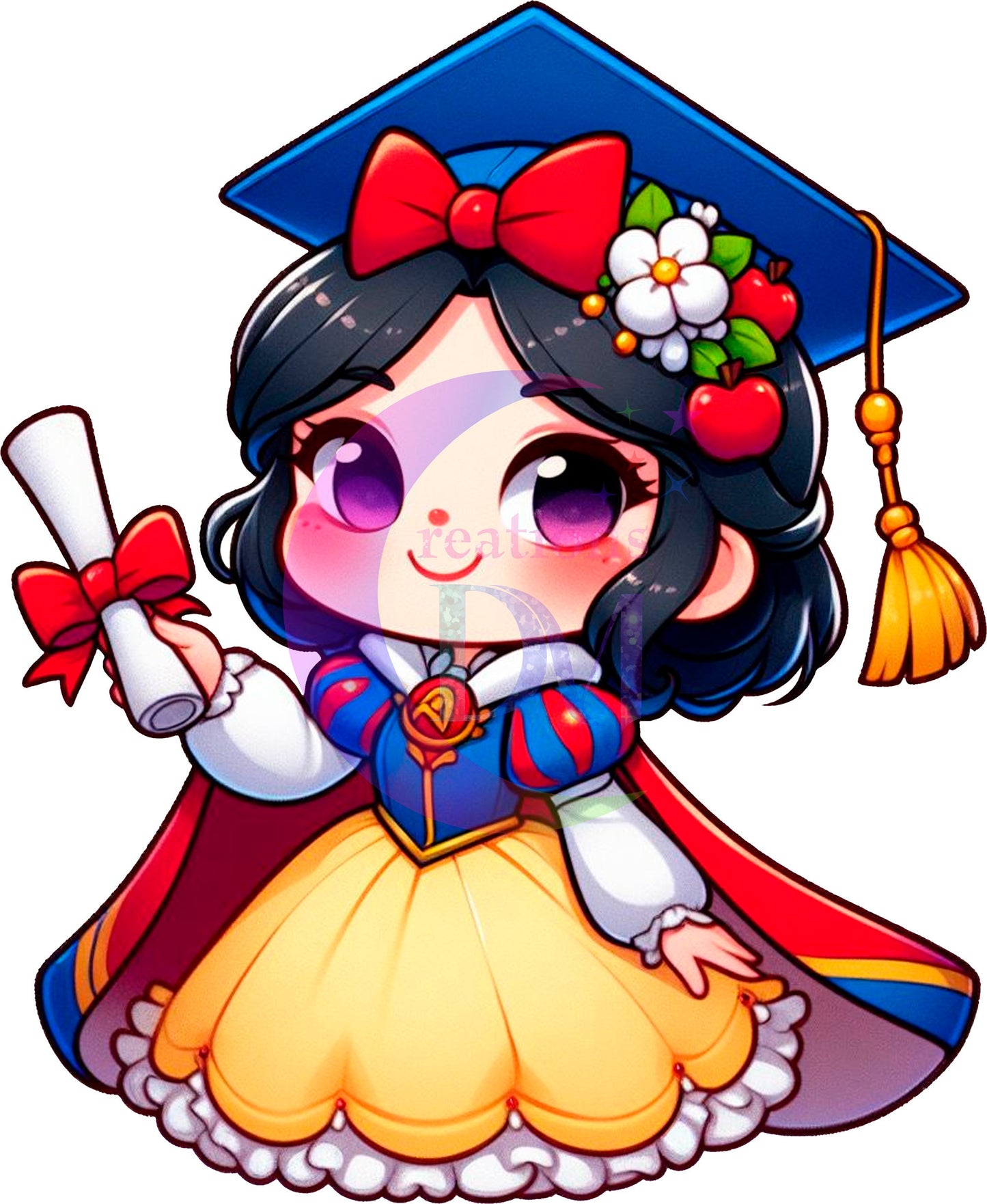 Graduation cartoon - SNOW WHITE DTF 01