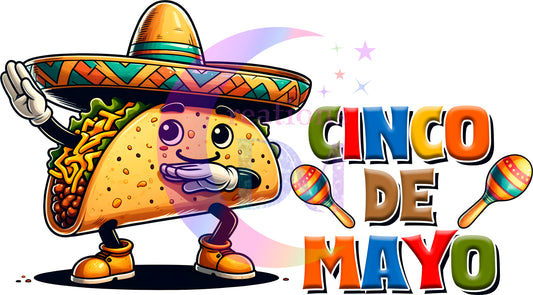 cinco de mayo DTF - cinco de mayo taco wearing sombrero