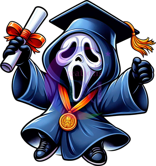 Graduation cartoon Spooky - GHOST FACE DTF 01