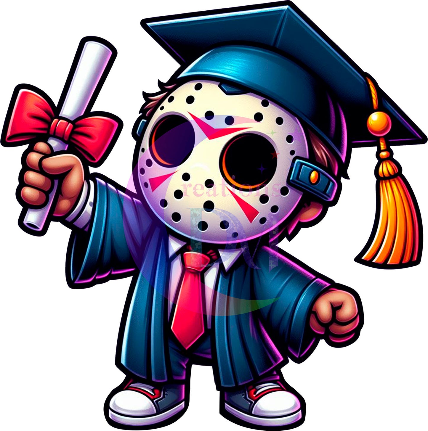 Graduation cartoon Spooky - JASON VOORHEES DTF 02