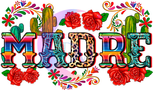 mothers day DTF - madre - cheetah and cactus design