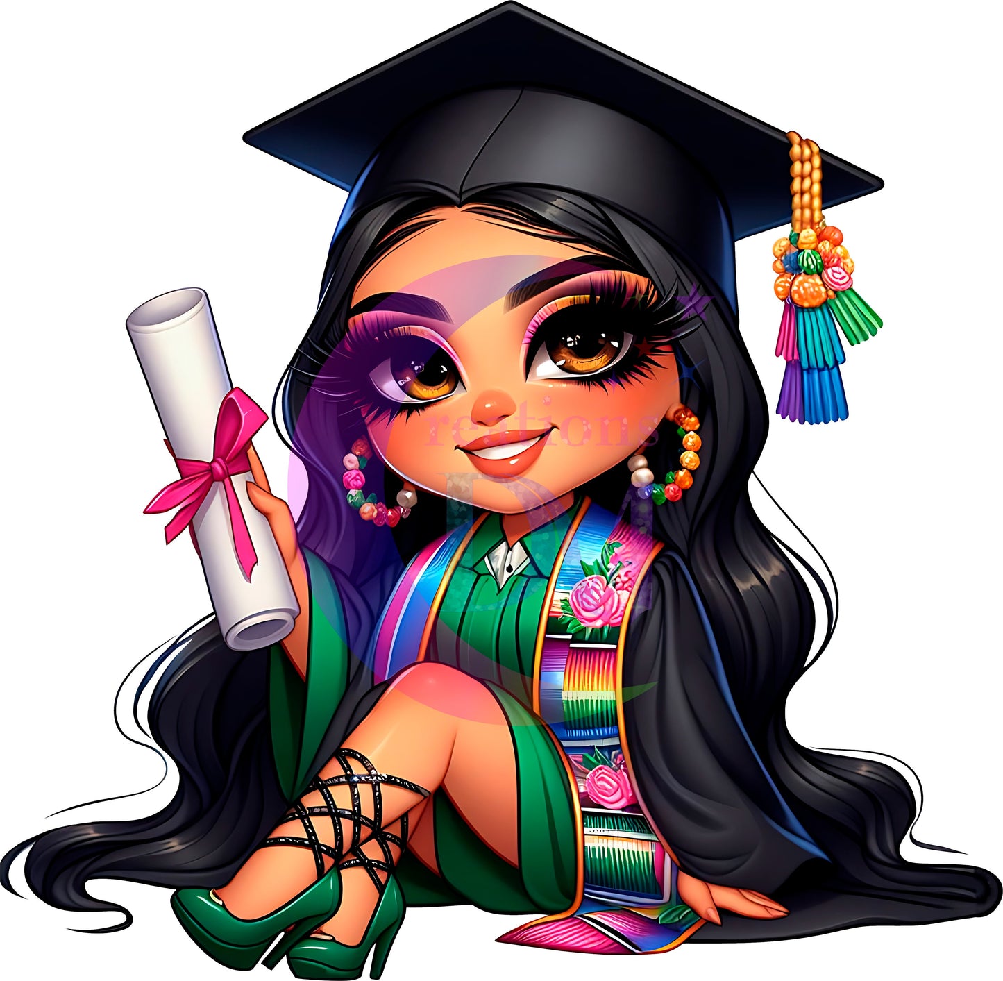 Graduation DTF - La graduada/Green heels