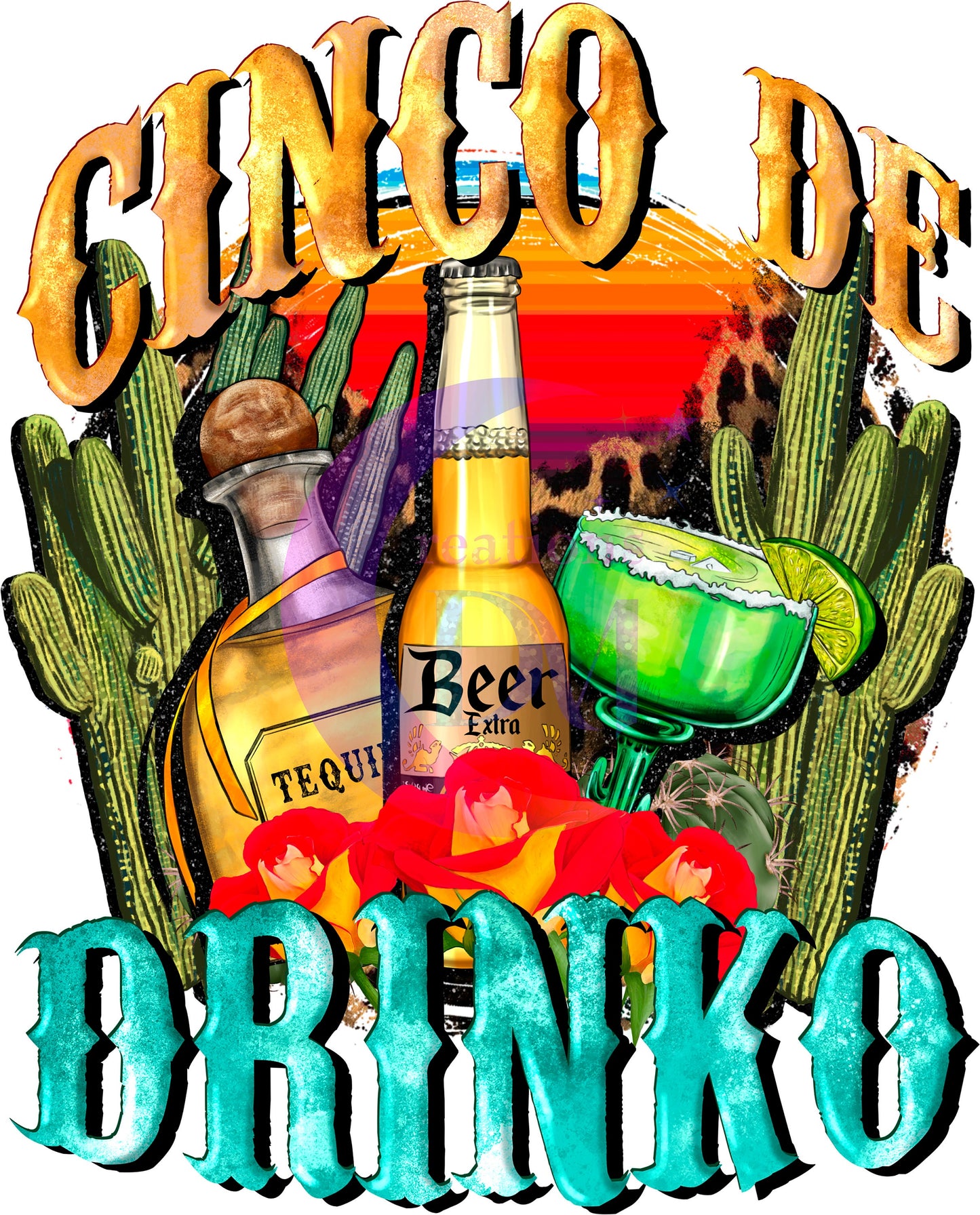 cinco de mayo DTF - cinco de drinko cactus