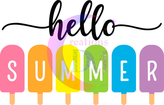 hello summer DTF - hello summer colorful popsicles