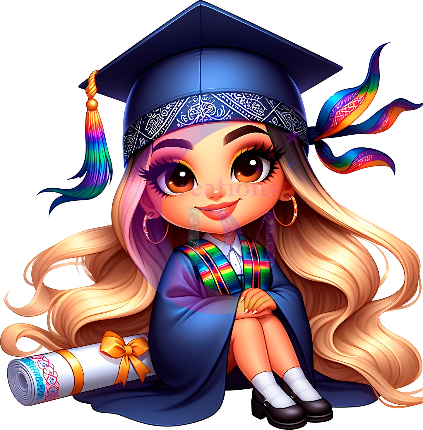 Graduation DTF - La graduada/ blonde in blue