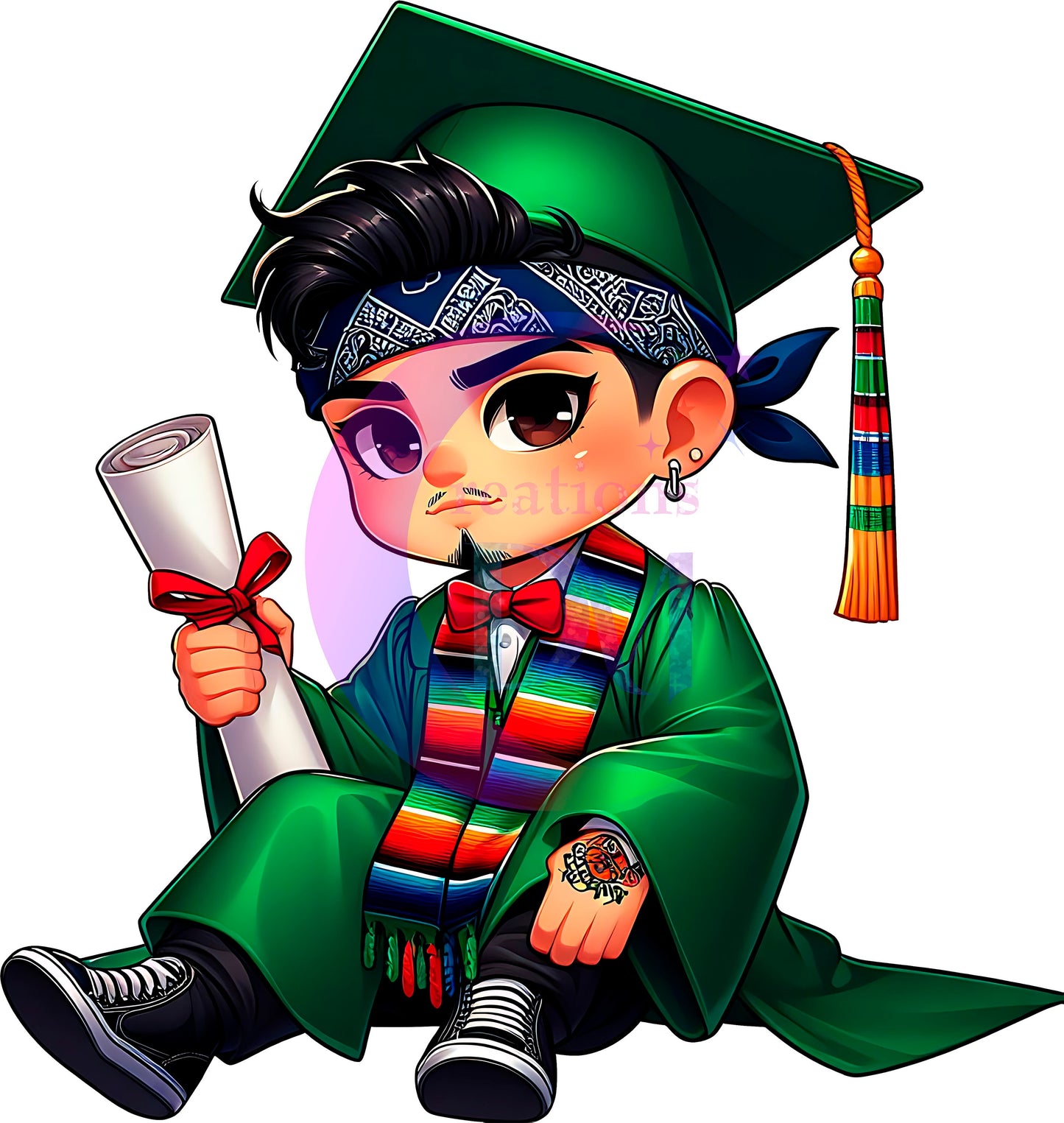 Graduation DTF - chicano/El Graduado in lime green