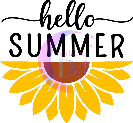 hello summer DTF - hello summer half sunflower