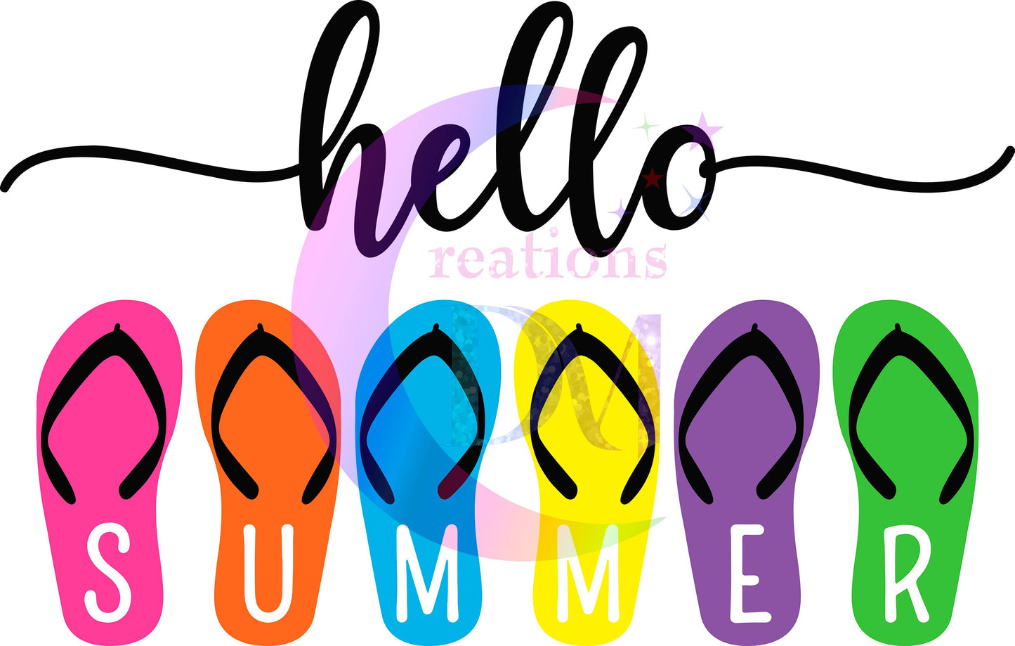 hello summer DTF - hello summer colorful sandals