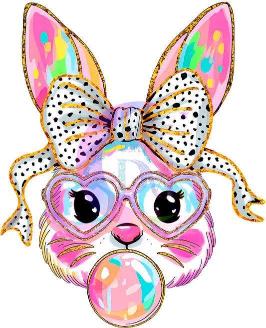 Easter - colorful bunny with bubble gum