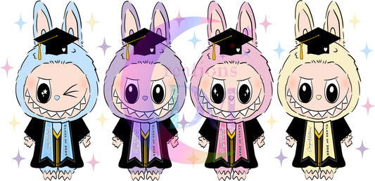 UV DTF - Graduation - 4 Labubus uv wrap
