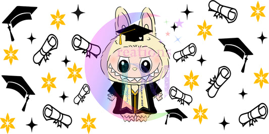 UV DTF - Graduation - labubu yellow uv wrap