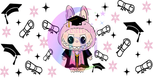 UV DTF - Graduation - labubu pink uv wrap