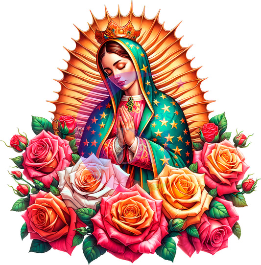 virgen de Guadalupe- lady of Guadalupe roses