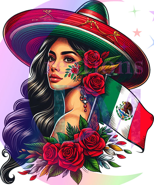 Independence Day -mexico Latina lady with roses