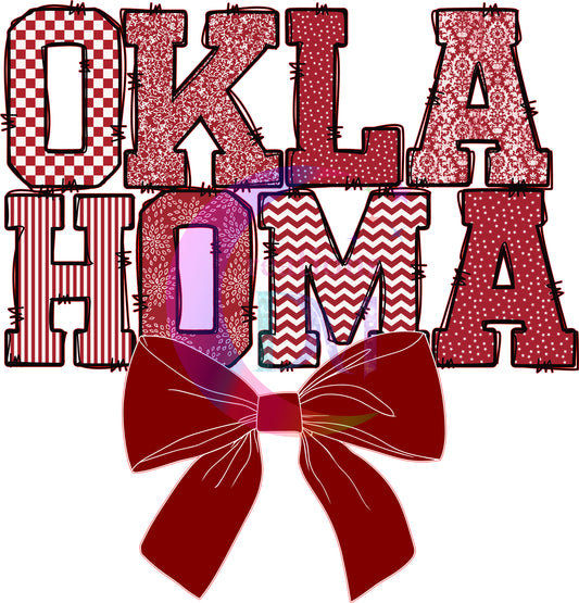 Oklahoma Football Sports - Oklahoma red bow