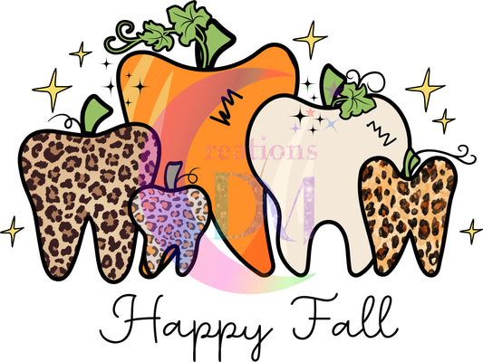 Fall DTF - happy fall teeth