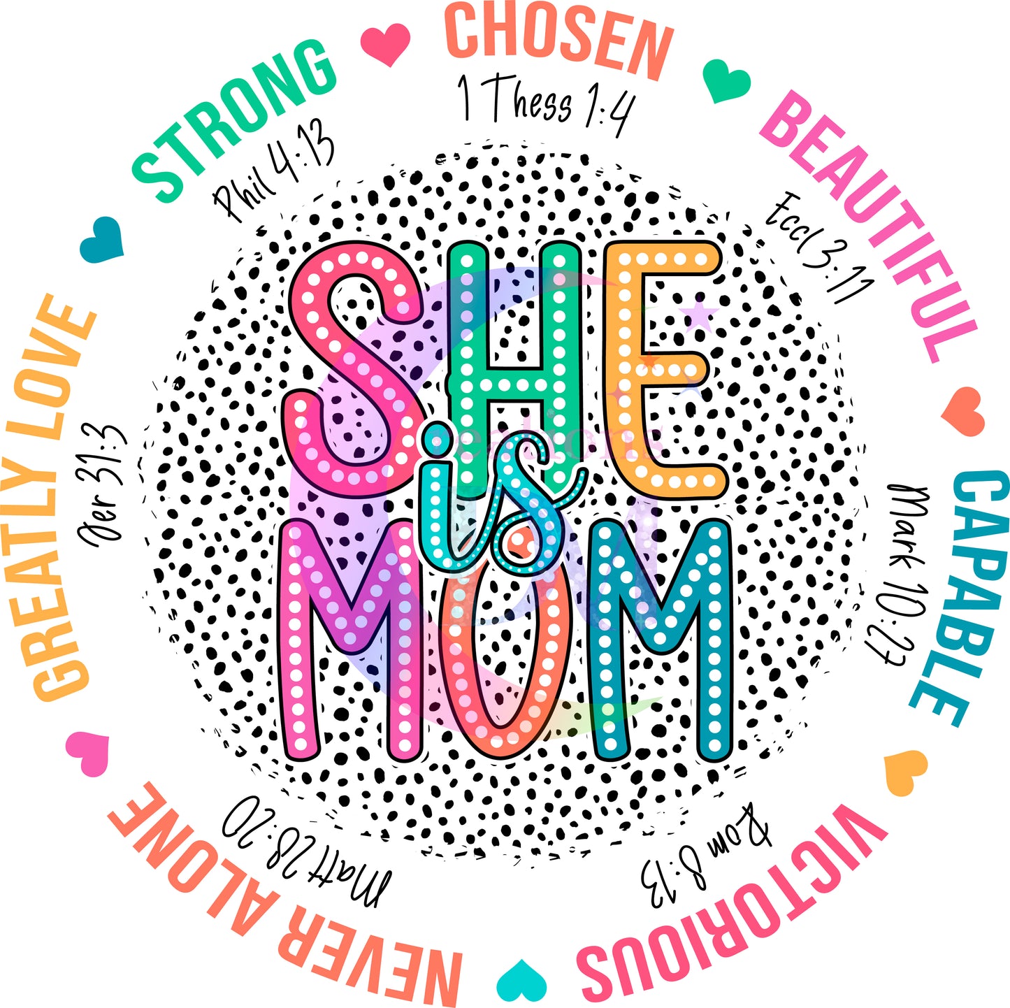 Mother's Day - she is mom colorful circle
