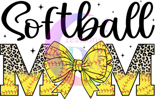 sports - softball mom with bow