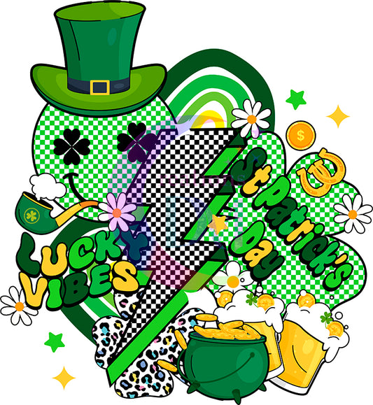 ST PATRICKS - LUCKY VIBES RETRO LIGHTNING