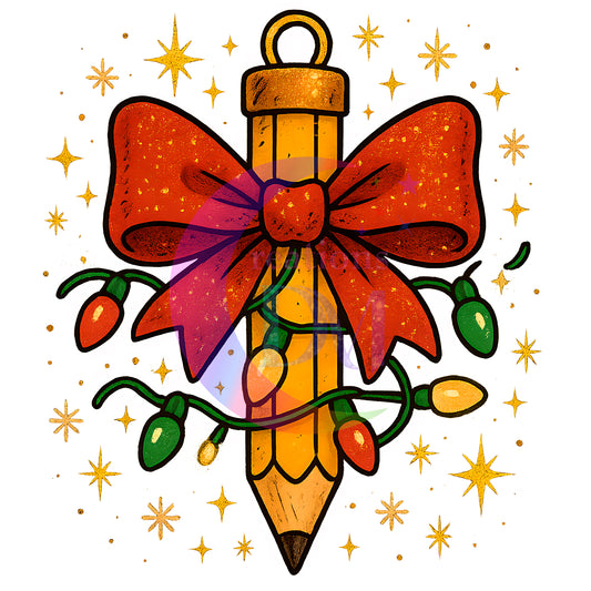 Christmas - pencil with bow