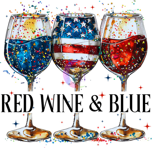 Fourth of July - red wine and blue
