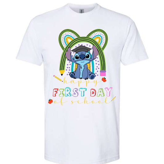 Happy First Day of School - Stitch - Kids - Dtf