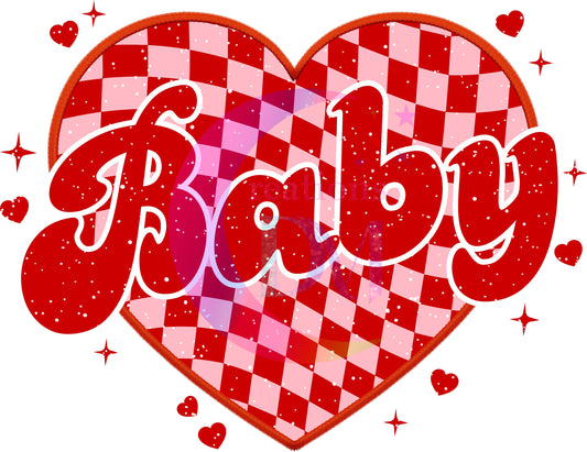valentines heart " baby " DTF