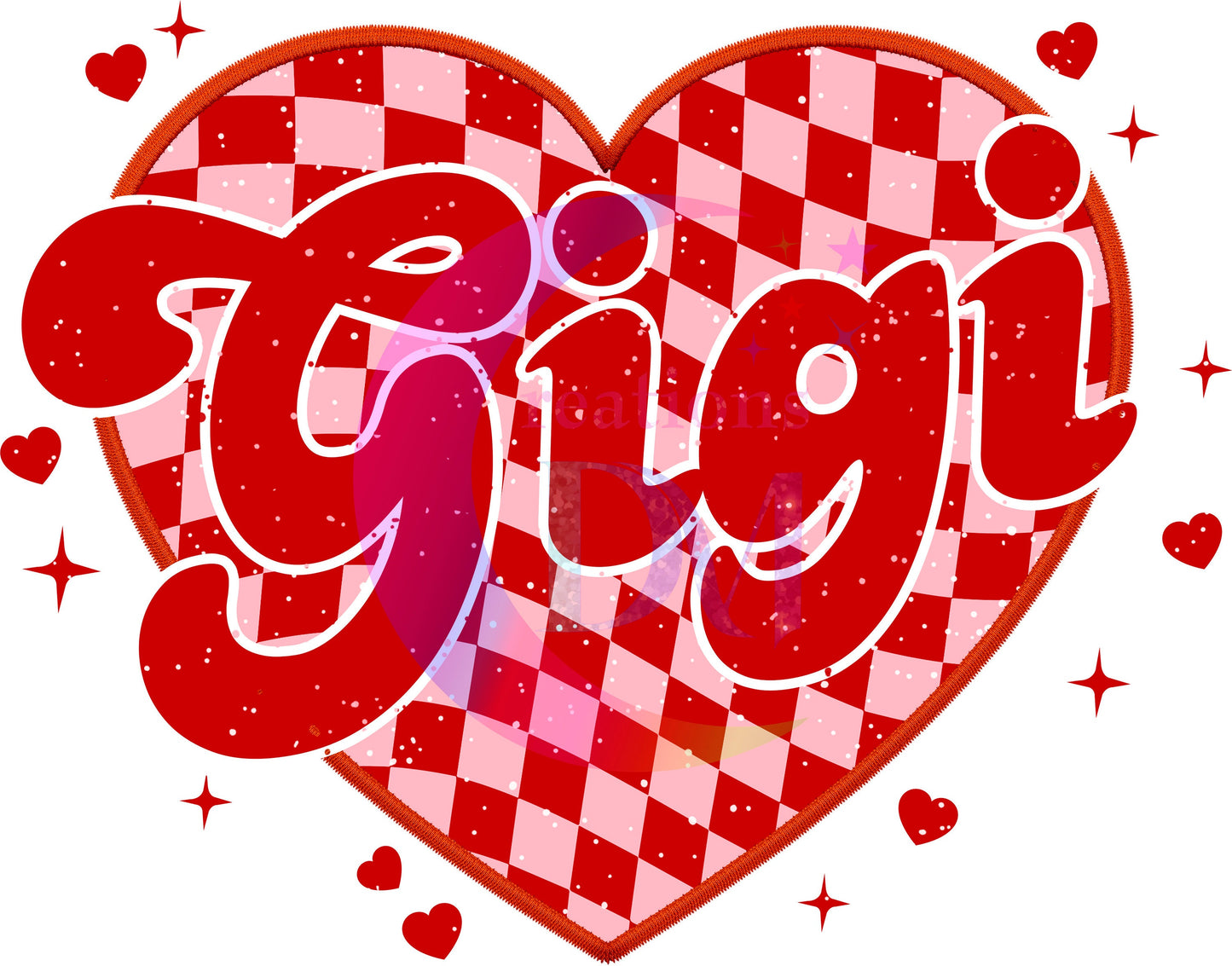 valentines heart " Gigi " DTF