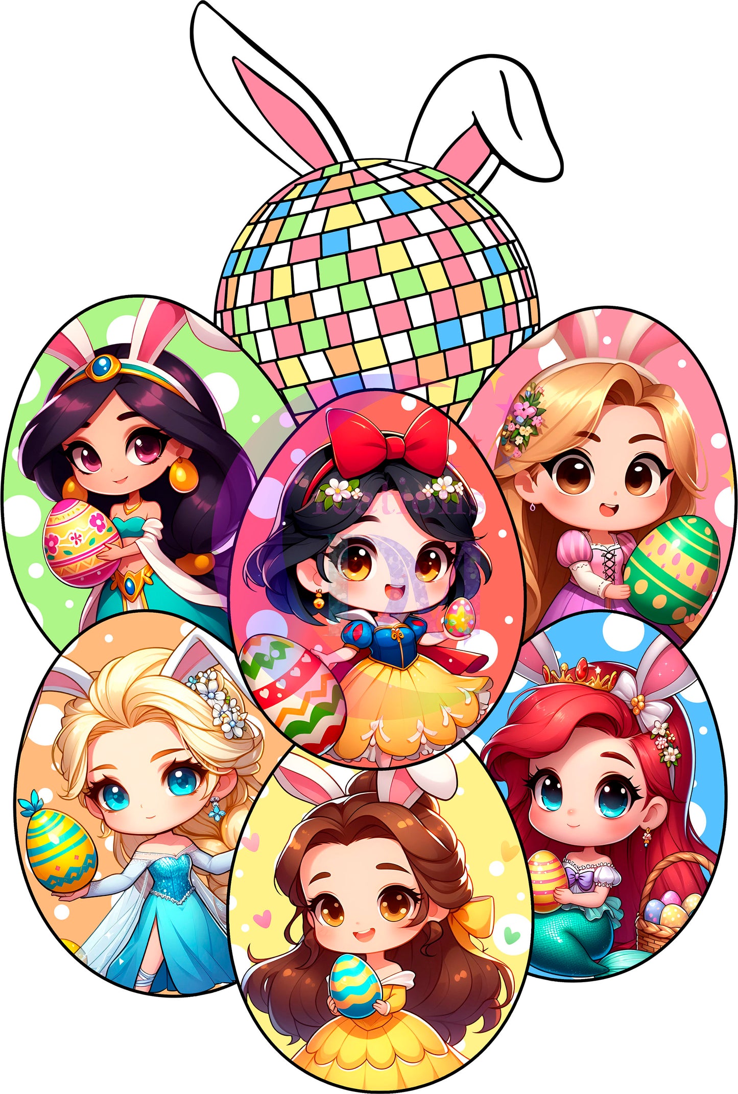 Easter princesses eggs DTF 1