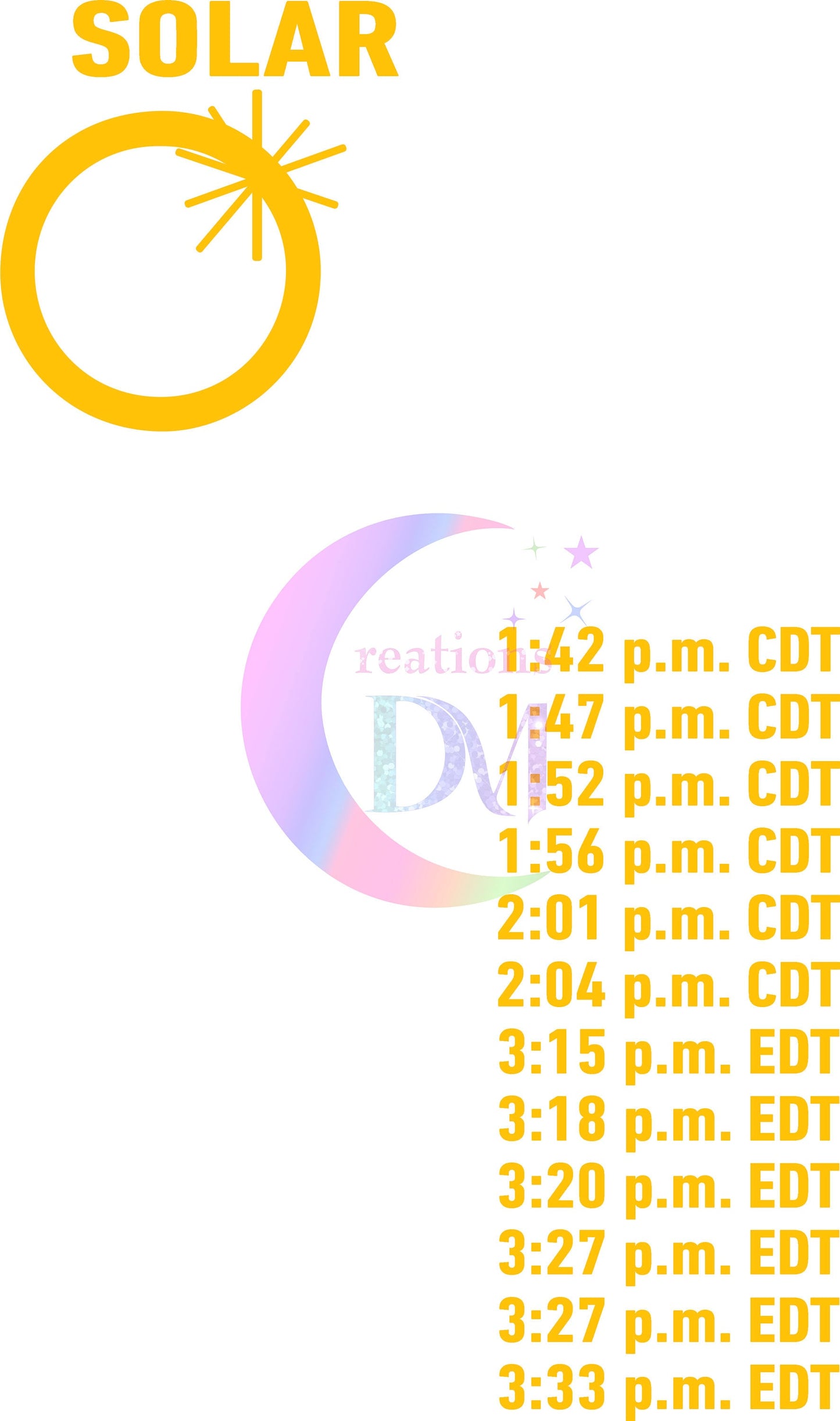 Solar Eclipse DTF *Schedule