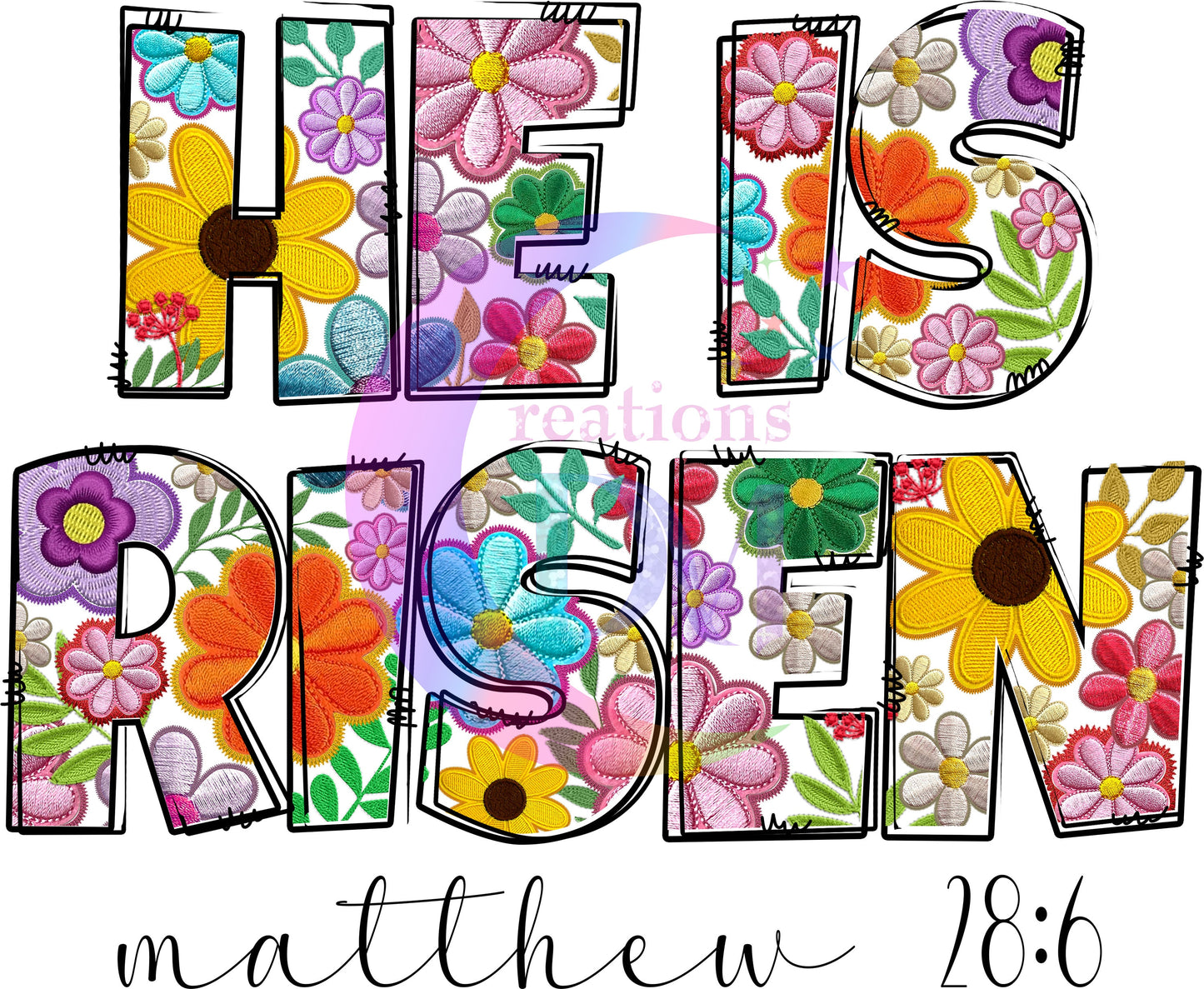 praise , he is risen letters Matthew 28:6 dtf