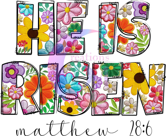 praise , he is risen letters Matthew 28:6 dtf