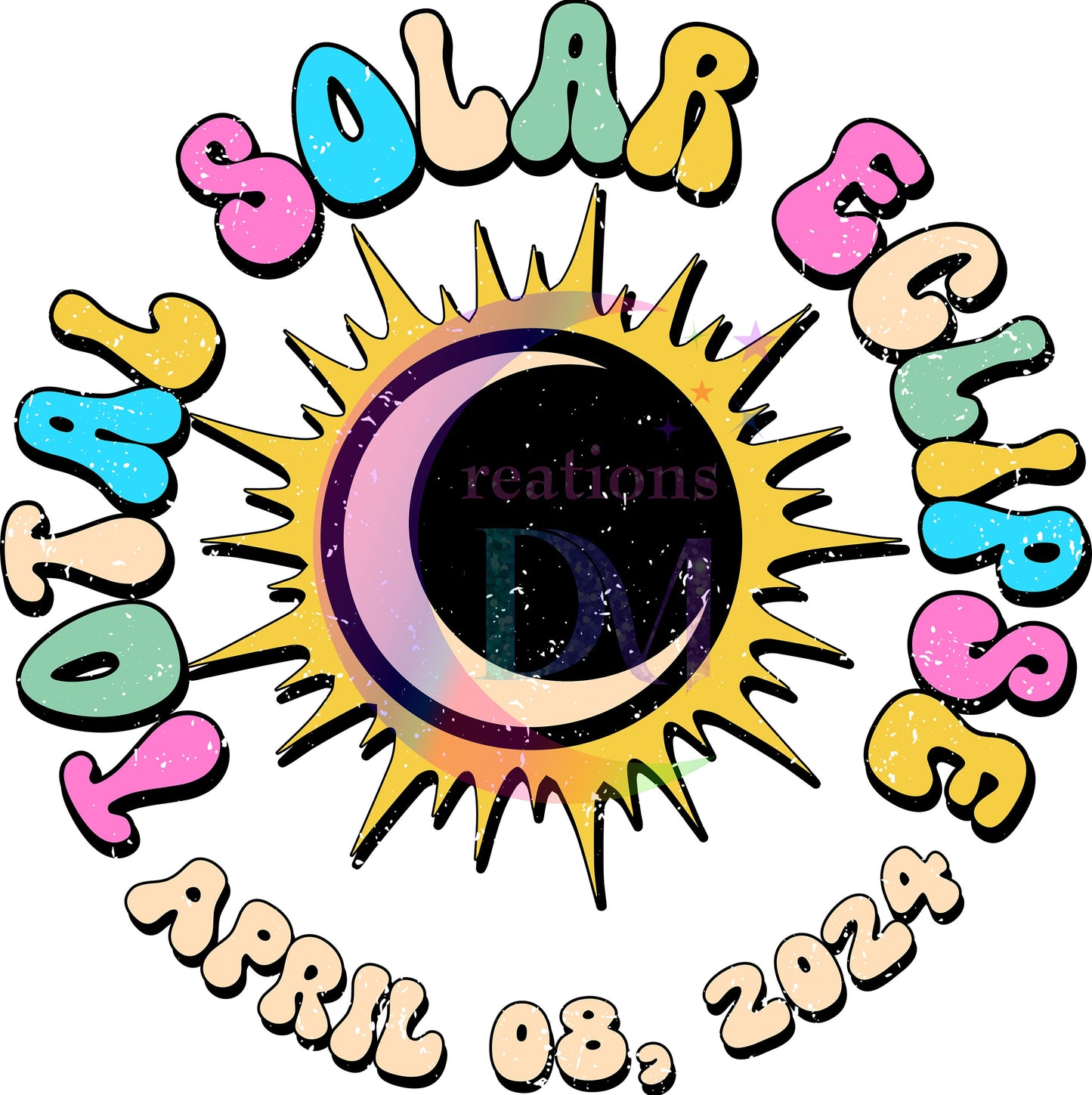Solar Eclipse DTF *Retro Circle