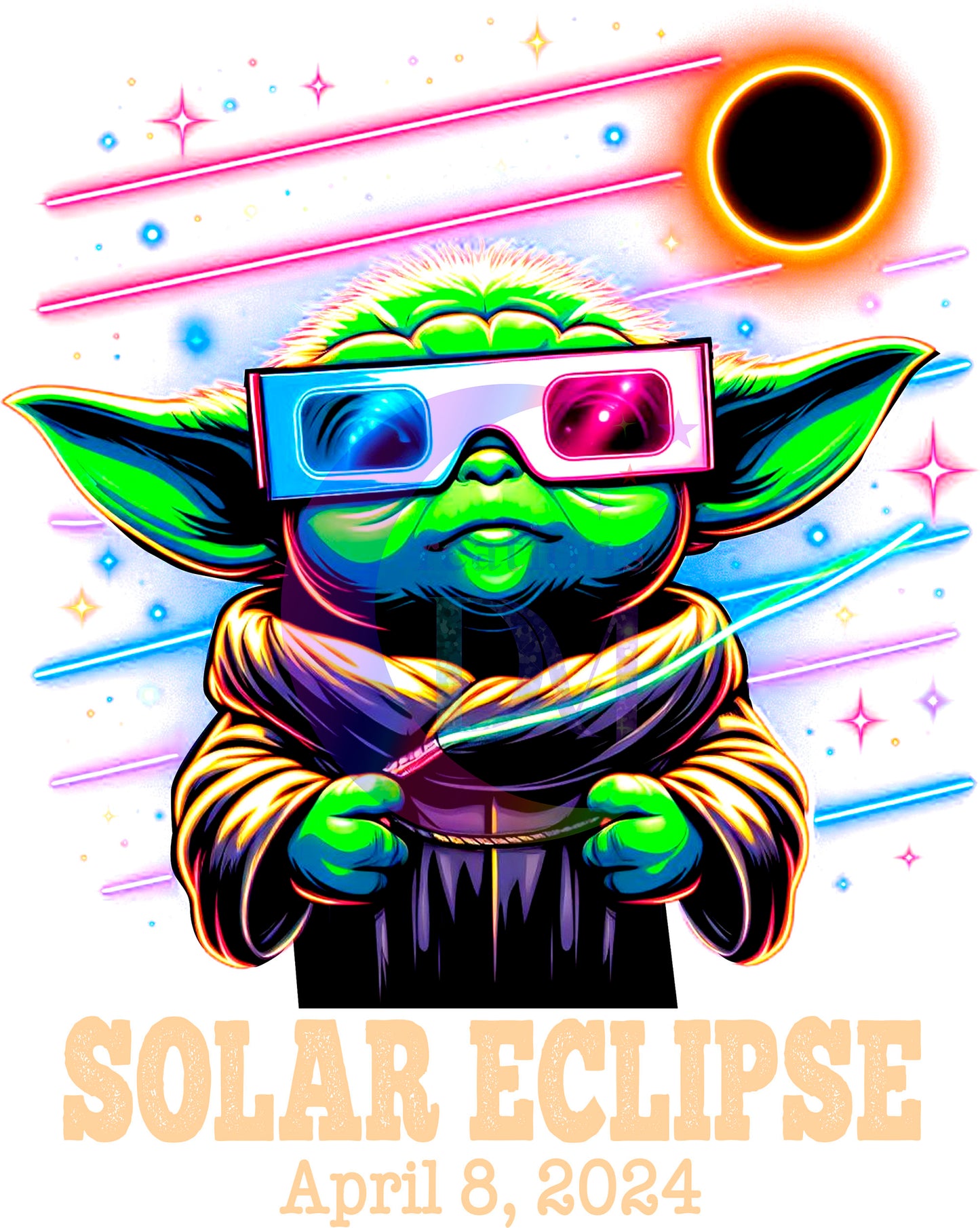 Solar Eclipse DTF *Baby Yoda 3D glasses