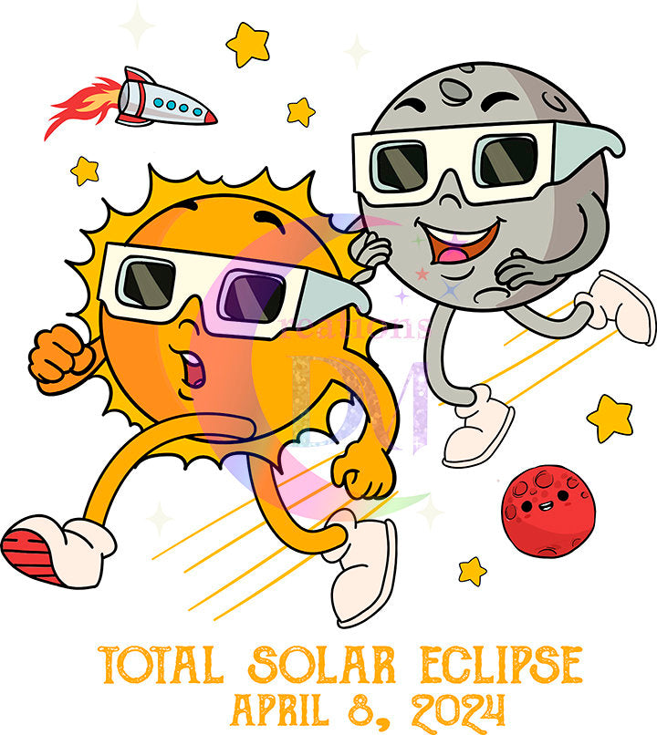 Solar Eclipse DTF *Sun and Moon cartoon .2