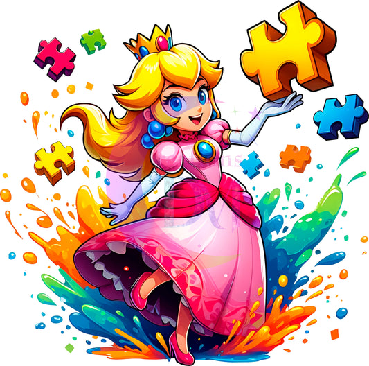 Autism Mario bros peach DTF