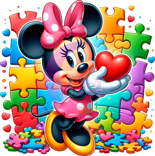 Autism disney Minnie Mouse DTF