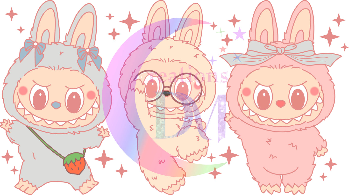 LABUBU - blue , beige and pink