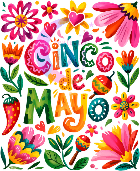 cinco de mayo DTF -  cinco de mayo colorful