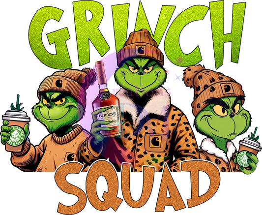 Christmas DTF - grinch - grinch squad brown