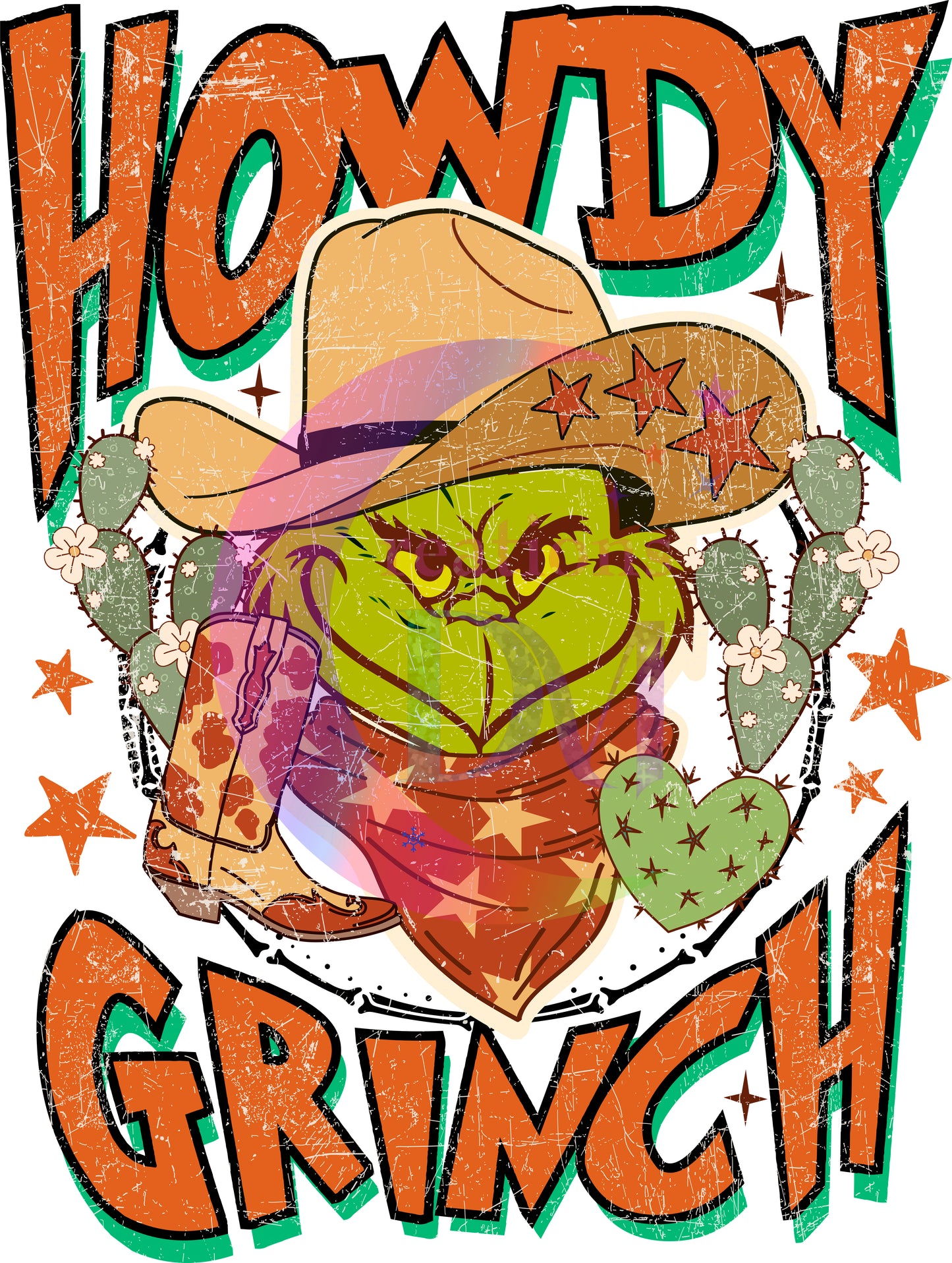 Christmas DTF - howdy grinch Christmas back design 1/2