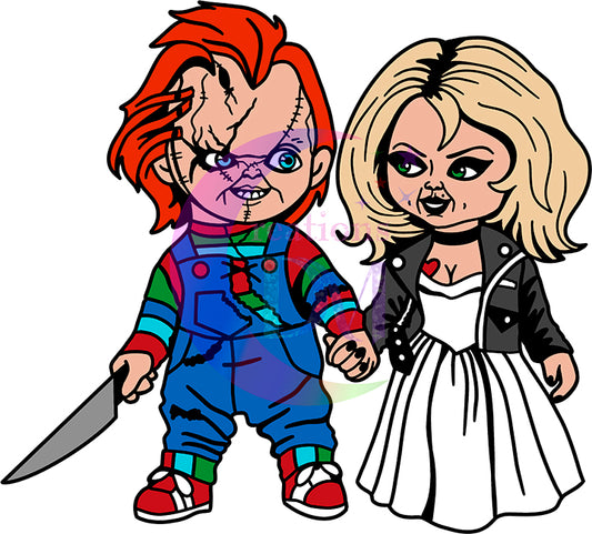 halloween DTF - chucky and wife knife