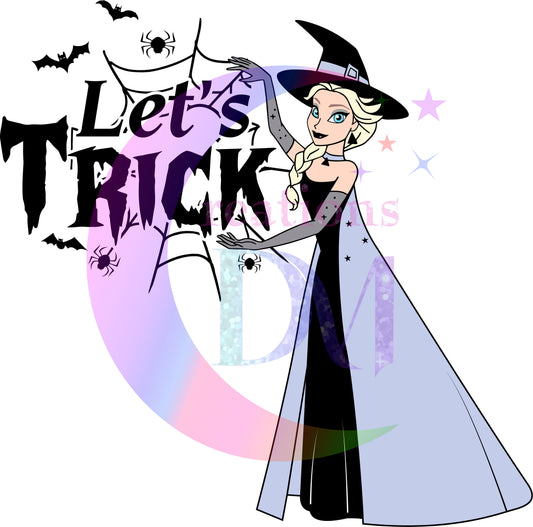 halloween DTF - princess _ lets trick elsa