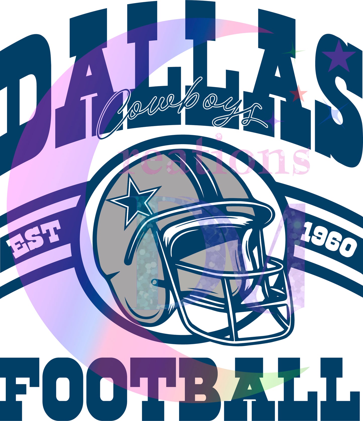 Dallas Cowboys - cowboys football circle with helmet blue