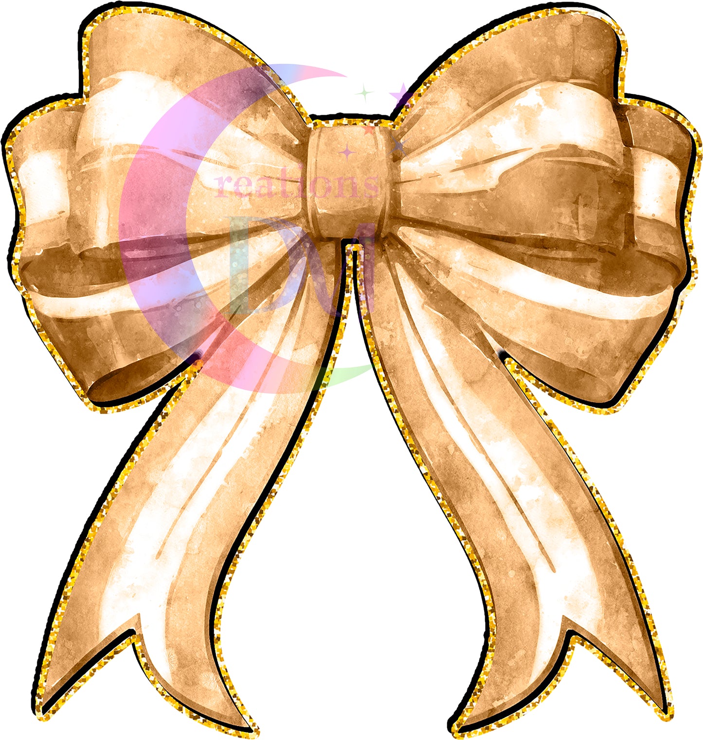 new years-  gold bow , white and gold