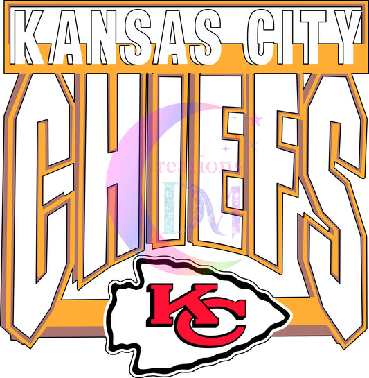 kansas chiefs football -  chiefs, yellow outline