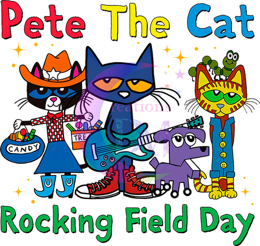 field day dtf -  PETE THE CAT , ROCKING FIELD DAY