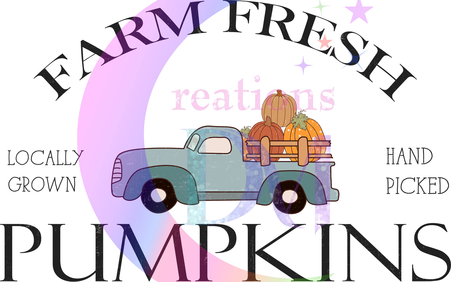 Fall DTF - farm fresh pumpkins truck