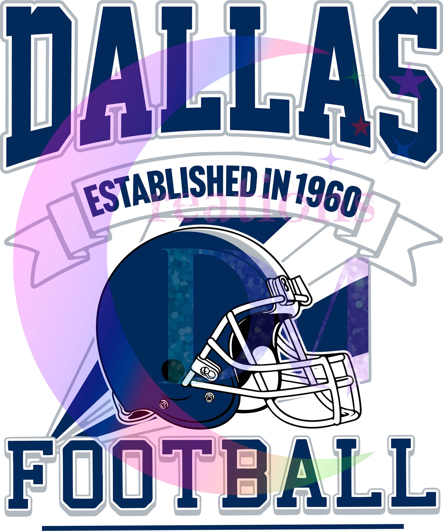 Dallas Cowboys -  dallas established in 1960 blue and grey